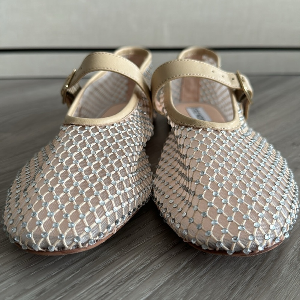 Steve Madden Gold & Nude Mesh Mary Jane Flats - Picture 5 of 9